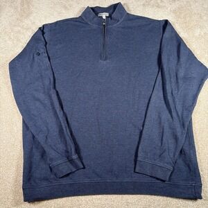 Peter Millar Long Sleeve 1/4 Zip Pullover Mens 2XL Blue Pentair Logo Golf